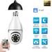 Light Bulb Camera 1080P WiFi Security Camera 2.4Ghz 360 Degree WiFi Outdoor Panoramic IP Camera Wireless WiFi Security Camera System with Night Vision 2-Way Audio Motion Detection Alarm