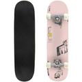 Vintage drawing pattern and repeating Seamless Classic car retro Outdoor Skateboard 31 x8 Pro Complete Skate Board Cruiser 8 Layers Double Kick Concave Deck Maple Longboards for Youths Sports