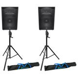 (2) JBL JRX215 1000 Watt 15 Passive DJ PA Speakers+(2) Crank-Up Speaker Stands