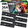 Cool Toner Compatible Toner Replacement for HP 36A CB436A M1522n MFP M1522nf MFP P1505 P1505n M1120 MFP M1120n MFP M1522 MFP 1522F MFP MFP M1550 Printer (Black 6-Pack)High Yield(3 000 Pages)