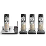 AT&T CL82407 DECT 6.0 Expandable Answering System with Smart Call Blocker Silver/Black with 4 Handsets
