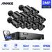 ANNKE Home Surveillance Camera System 16 Channel 5-in-1 DVR with 4TB Hard Drive 12pcs Wired 1080p HD Indoor Outdoor Cameras with IR Night Vision