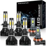 Fit for HYUNDAI SONATA 2011-2014 H7+H7 LED Headlight Bulbs+H8 LED Fog light Bulbs 6pcs