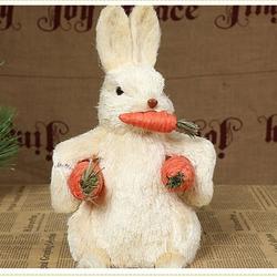 LSFYSZD Easter Straw Rabbit Handicraft Desktop Bunny Ornament for Bedroom