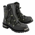 Milwaukee Leather MBM9075 Men s Black Leather 6-inch Plain Toe Dual Zipper Motorcycle Rider Boots 10