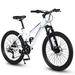 Adults Mountain Bike 26-inch Wheels Shimano 21 Speed Gear White Mountain Women Bicycle in White