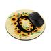 WIRESTER 7.88 inches Round Standard Mouse Pad Non-Slip Mouse Pad for Home Office and Gaming Desk - Sunflower Vintage O
