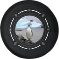 Spare Tire Cover Compass Single Penguin Posing on Rocks Iceberg Wheel Covers Fit for SUV accessories Trailer RV Accessories and Many Vehicles