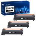 TN660 TN630 Toner Cartridge Compatible for Brother TN-660 TN660 TN630 TN-630 Use with HL-L2300D HL-L2380DW HL-L2320D HL-L2340DW MFC-L2700DW MFC-L2740DW DCP-L2540DW Printer (Black 3-Pack)