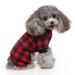 Pet Dog Winter Christmas Pajamas Clothes Classic Buffalo Holiday Plaid Onesie Shirt Soft Comfy Cat T-Shirt Sweater Matching Pajamas for Small Medium Dogs Cats Puppy Casual Cozy Costumes S-XL Red