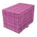Violet Dog Crate Cover Monochromatic Checkered Plaid Tartan Stripes Geometrical Pinkish Pattern Easy to Use Pet Kennel Cover for Dogs 35 x 23 x 27 Pink and Pale Fuchsia by Ambesonne