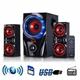 Befree Sound 2.1 Channel Surround Sound Bluetooth Home Theater Speaker System Red