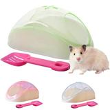 AURORA TRADE Hamster Luxury Bathroom Grooming with Lid and Bathing Sand Scoop Set for Pets Small Animal Chinchilla Golden Bears Black Bear Hamster Gerbil Mouse