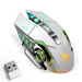 Rechargeable Wireless Bluetooth Mouse Multi-Device (Tri-Mode:BT 5.0/4.0+2.4Ghz) with 3 DPI Options Ergonomic Optical Portable Silent Mouse for T-Mobile REVVL 5G White Green