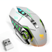 Rechargeable Wireless Bluetooth Mouse Multi-Device (Tri-Mode:BT 5.0/4.0+2.4Ghz) with 3 DPI Options Ergonomic Optical Portable Silent Mouse for ZTE Axon 30 Ultra 5G White Green