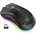 FZFLZDH Wireless Lightweight Gaming Mouse Ultralight Honeycomb Mice with RGB Backlit 7 Button Adjustable DPI USB Receiver 2.4G Wireless Rechargeable Ergonomic Optical Sensor Mouse for PC Mac