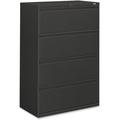 HON Brigade 800 Series 4-Drawer Lateral 36 x 18 x 52.5 - 4 x Drawer(s) for File - A4 Legal Letter - Lateral - Interlocking Durable Label Holder Leveling Glide Recessed Handle Ball-Bearing Su