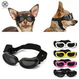 Luxtrada Dog Sunglasses Dog Goggles Pet Glasses UV Protection Sunglasses Eye Wear Protection with Adjustable Strap for Small Dog Black