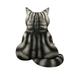 Ruziyoog Printed Cat Plush Toy Back Cushion Pillow 3D Small Stuffed Animals Kawaii Plush Kids Gift Simulation Cat Pillow 16.9in Black Gray