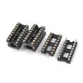 Unique Bargains 6 Pcs 2.54mm PCB Board 2 Row 16 Round Pins DIP Solder Type IC Socket Adapter