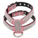 Jpetyy Suede Leather Rhinestone Pet Harness And Leash set for Small Medium Dogs Chihuahua