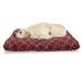 Damask Pet Bed Geometric Abstract Diamond Shapes in Monotone Rhombuses Lattice Classic Art Pattern Resistant Pad for Dogs and Cats Cushion with Removable Cover 24 x 39 Ruby White by Ambesonne