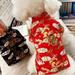 Pet Traditional Tang Suit Cotton Dog Cat Chinoiserie New Year Clothes Chinese Costume Pet Clothes