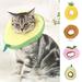 Visland Cat Recovery Collar Adjustable Cute Pineapple Avocado Peach Shape Soft Skin-friendly Plush Pet Elizabethan Collar for Surgery Recovery Wound Healing Protective
