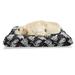 Floral Pet Bed Classic Style Contoured Poppy Bloom Bouquets Medieval Shabby Pattern Resistant Pad for Dogs and Cats Cushion with Removable Cover 24 x 39 Charcoal Grey and White by Ambesonne