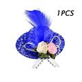 1PCS Chicken Hats for Hens Chicken Costume Clothes Pet Chicken Accessories Funny Feather Hat with Adjustable Elastic Strap for Duck Doll Mouse Rabbit Parrot (1 Pack 6 Colors)