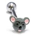 Custom Made Mouse Design Tongue 14ga Piercing Barbell