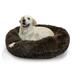 Best Friends by Sheri The Original Calming Donut Dog and Cat Bed in Shag Fur Dark Brown Large 36x36