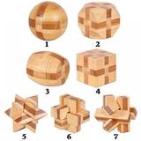 5 Pack Brain Teasers Metal and Wooden Puzzles for Kids and Adults Mind IQ and Logic Test and Handheld Disentanglement Games Durable Wood Educational Toys