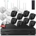 5.0MP 2-Way Audio Dual Antennas Security Wireless Camera System 3K 5.0MP 1944P Surveillance Monitor NVR Kits with 4TB Hard Drive 8Pcs Outdoor WiFi Security Cameras