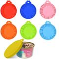 7Pieces Silicone Pet Jar Lid - Dog & Cat Food Jar Lid - Universal Size Jar Lid - Fits 3 Standard Size Food Jars - BPA Free - Dishwasher Safe
