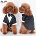 KelaJuan Dog Party Tuxedo Suit With Bow Tie Charming Wedding Puppy Costume