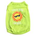 Letter Printing Pet Shirt for Puppy Dogs Cats Loose Fit Doggie Tops Pullover Sleeveless Female Apparel for Puppy Dogs Cats Green Medium