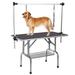 46inch Pet Grooming Table for Dogs and Cats Heavy Duty Stainless Steel Foldable Bathing Desk with Adjustable Height and Storage Basket 330lbs Load Bearing Black Large Size