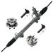 Detroit Axle Replacement for Dodge Dakota Durango [ 4WD w/o ABS ] Front Wheel Hub and Bearing + Power Steering Rack and Pinion + Outer Tie Rods - 5pc Fits select: 2002 DODGE DAKOTA QUAD SLT