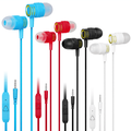 Set Of 4 UrbanX R2 Wired in-Ear Headphones With Mic For Sony Xperia Z5 Premium Dual with Tangle-Free Cord Noise Isolating Earphones Deep Bass In Ear Bud Silicone Tips