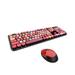 MOFii Wireless Keyboard and Mouse Set 2.4G Wireless 104 Keys Keyboard Colorful Compact Cute Retro Keyboard with Circular Suspension Key Cap for PC Desktop Computer Laptop Black