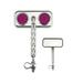 RECTANGULAR DOUBLE TWIST BICYCLE BIKE MIRROR CHROME WITH PURPLE REFLECTOR Bike part Bicycle part bike accessory bicycle part