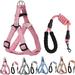Pet Enjoy No Pull Dog Harness Leash Set Adjustable Heavy Duty Pet Harness and Leash with Comfortable Handle Easy Control Step-in Pet Harness for Small Medium Large Dog Walking Training