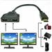 HDMI-compatible Splitter Adapter Cable 1080P HDMI Splitter 1 in 2 Out HDMI Male to 2 HDMI Female 1 to 2 Way Splitter Cable for HDTV LCD Monitor and Projectors(12.2inch Black)