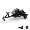 Weatherproof Jet Ski Cover For SEA DOO RXP-X 255 2008-2010 - GRAY / Black Color - All Weather - Trailerable - Protects from Rain Sun UV Rays And More! Includes Trailer Straps And Storage Bag