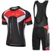 Lixada Men s Short Sleeve Cycling Jersey Padded Bib Short Set Breathable Quick-drying Cycling Cloth Set