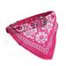 Dog Bandana Collar Adjustable Cat Pet Neckerchief PU Collar with Printed Triangular Scarf New