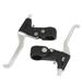 Unique Bargains Bike Bicycle Parts Left Right Brake Lever Black Pair Silver Tone