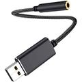 USB to 3.5mm Jack Audio Adapter External Sound Card USB-A to Audio Jack Adapter with Aux Stereo Converter Compatible with Headset PC Windows Laptop Mac Desktops Linux PS4 and More Device
