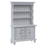 JETTINGBUY 1/12 Dollhouse Miniature Furniture Multifunction Wood Cabinet Bookcase White